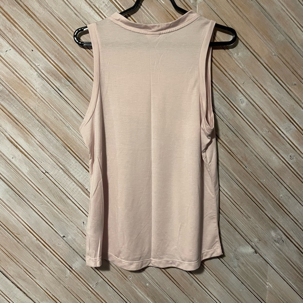 Nike workout tank top baby pink & white logo super soft athletic wear Small - Picture 6 of 6